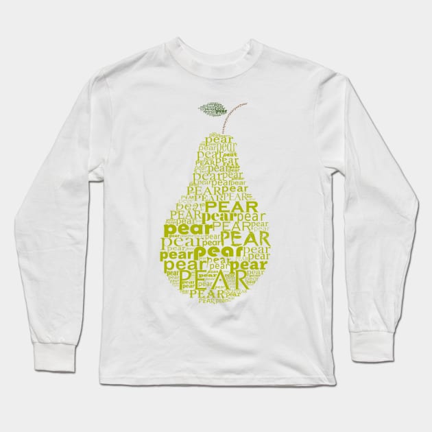 Typographic pear Long Sleeve T-Shirt by hedehede